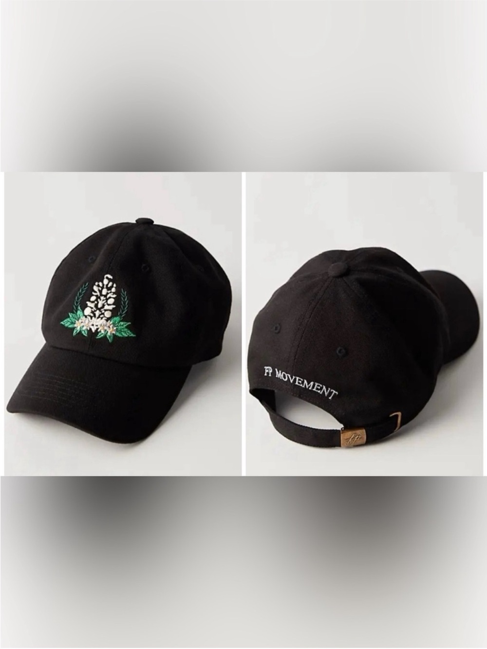 NWT Free People FP Movement Court & Club Baseball Hat - black wash - one size OS